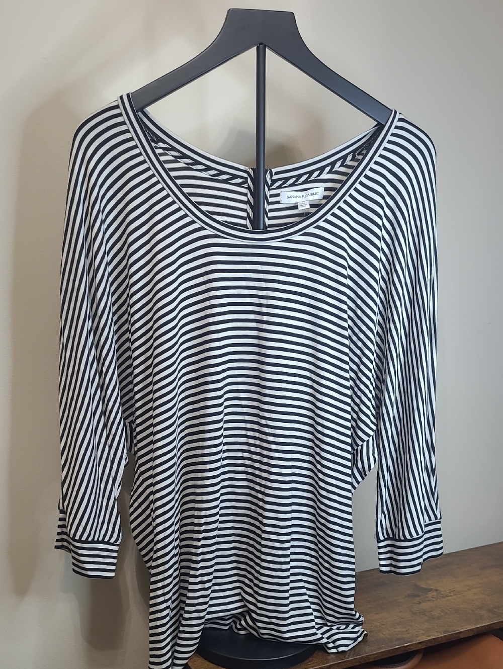 NWT Banana Republic Striped Scoop Neck Dolman Sleeves Top size XL